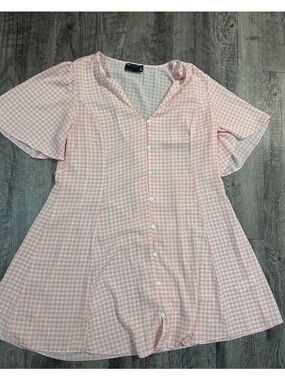 ASOS Curve Pink Gingham Dress